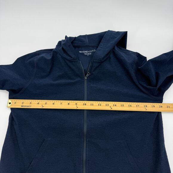 BEYOND YOGA Mens FreeFit Full Zip Hoodie Size M Blue Sweatshirt Soft Stretch - Picture 6 of 7